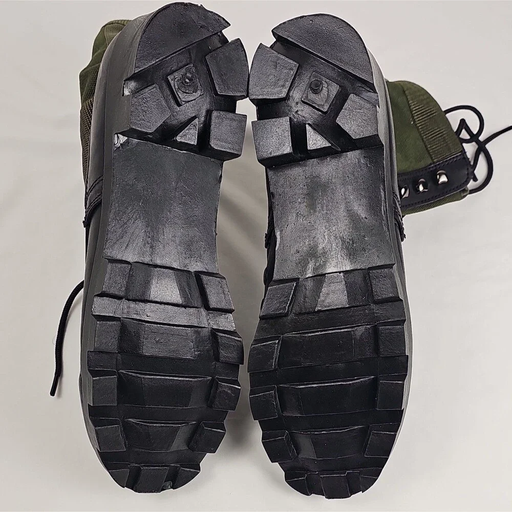 Men’s Size 9 Jungle Combat Style Boots Olive Green Black Military Reproduction